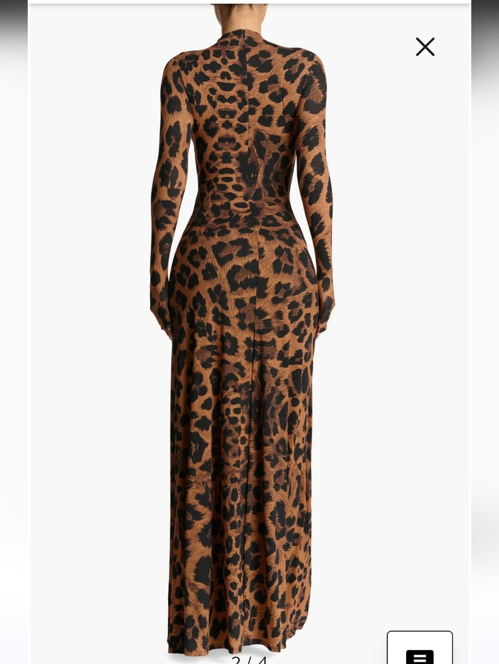 naked wardrobe Leopard-Print Long Sleeve Midi Dress - Brown/Black - Picture 6 of 6